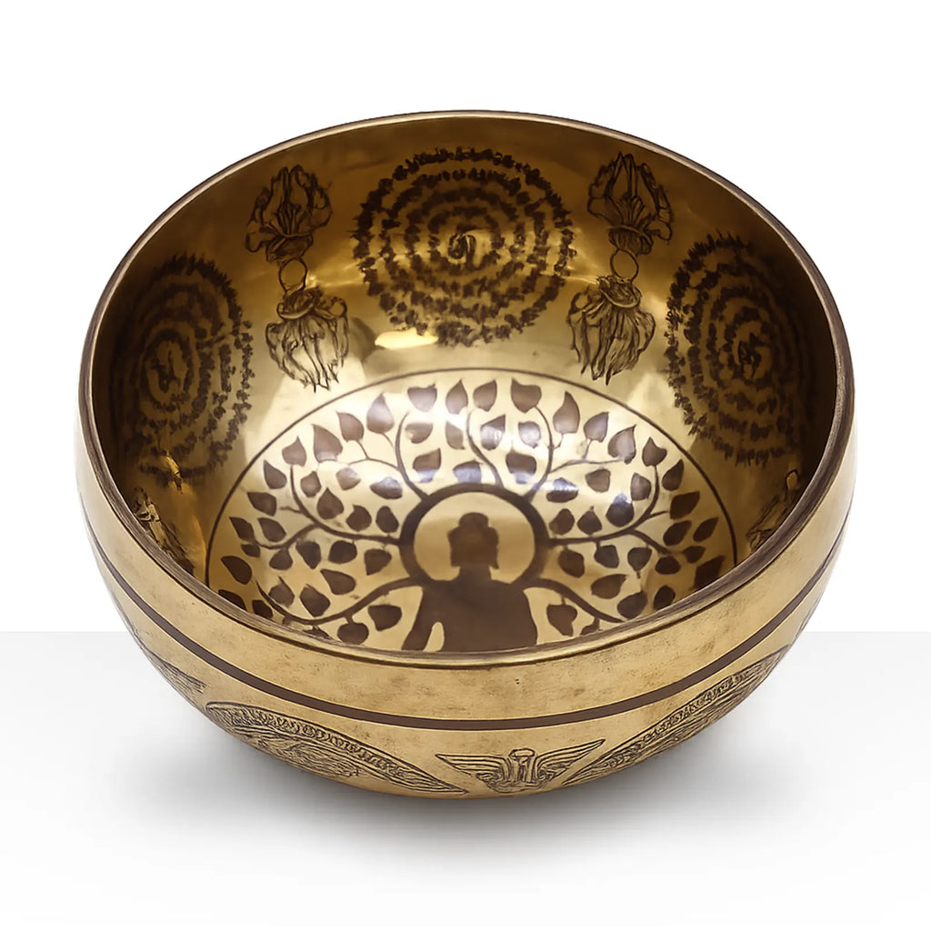 Tibetan Healing Engraved Bowl - 16cm - Bodhi Tree Buddha
