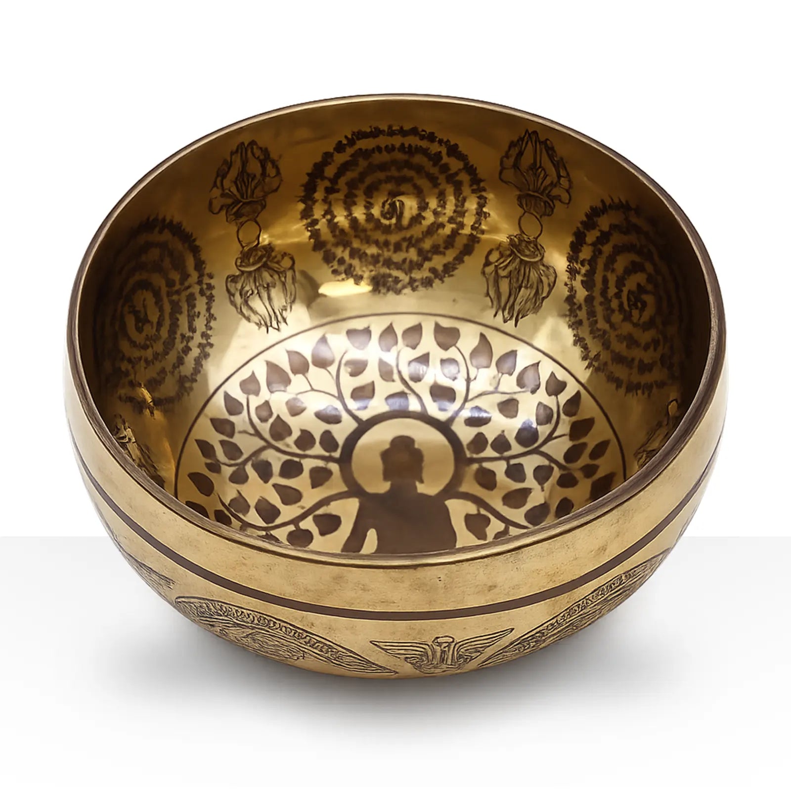 Tibetan Healing Engraved Bowl - 16cm - Bodhi Tree Buddha