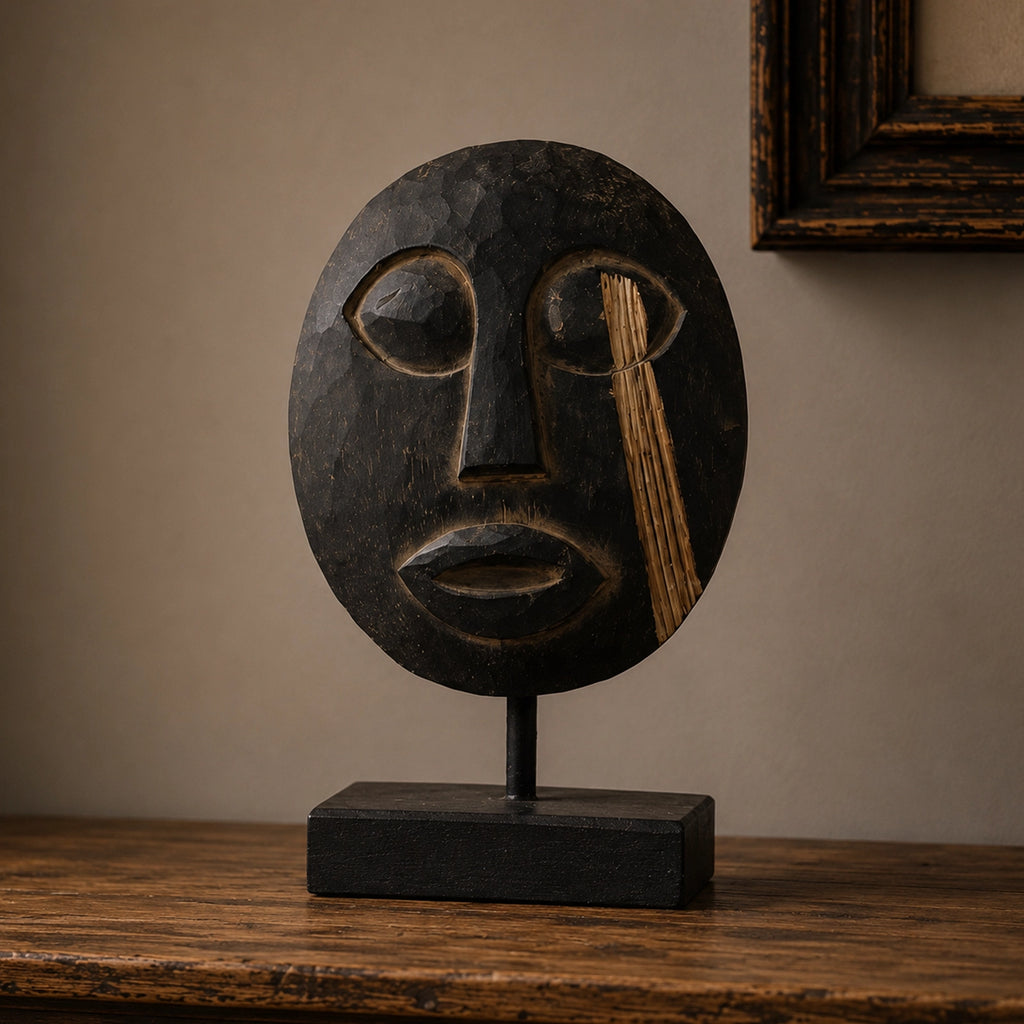 Timor Tribal Decorative Mask - Black 27x20cm
