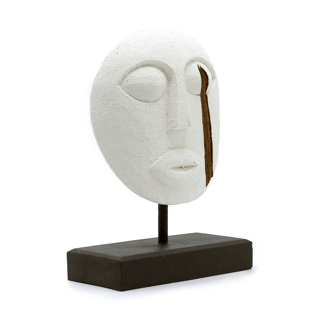 Timor Tribal Decorative Mask - White 27x20cm