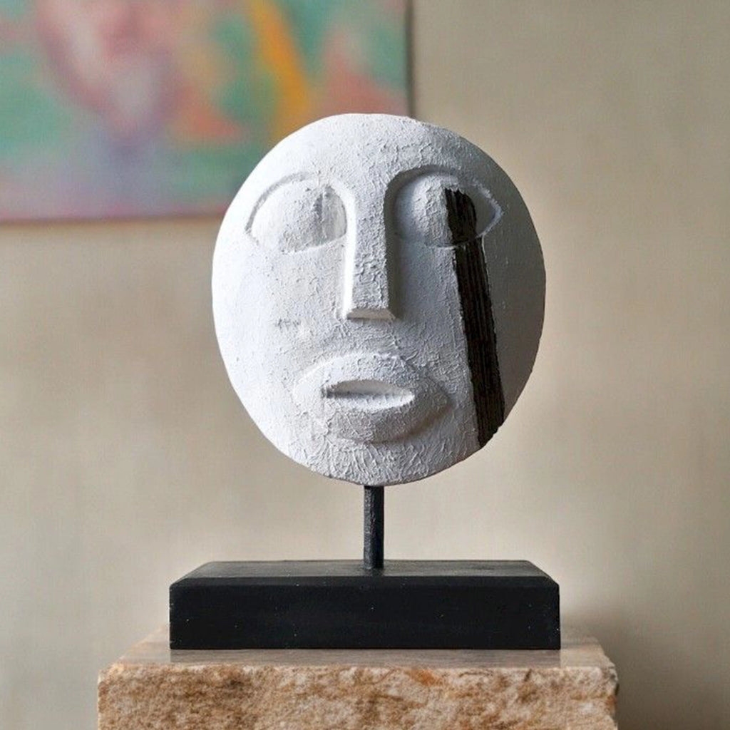 Timor Tribal Decorative Mask - White 27x20cm