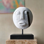 Timor Tribal Decorative Mask - White 27x20cm