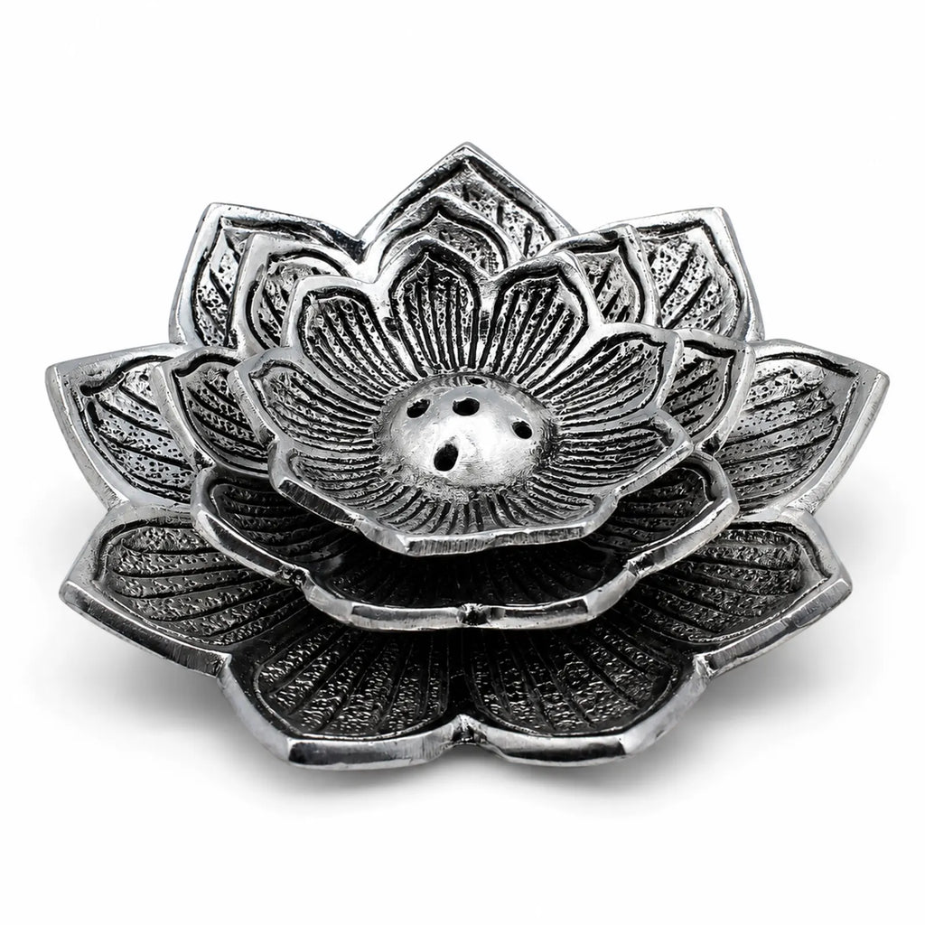 Tri-Flower Lotus Incense Holder - Aluminium