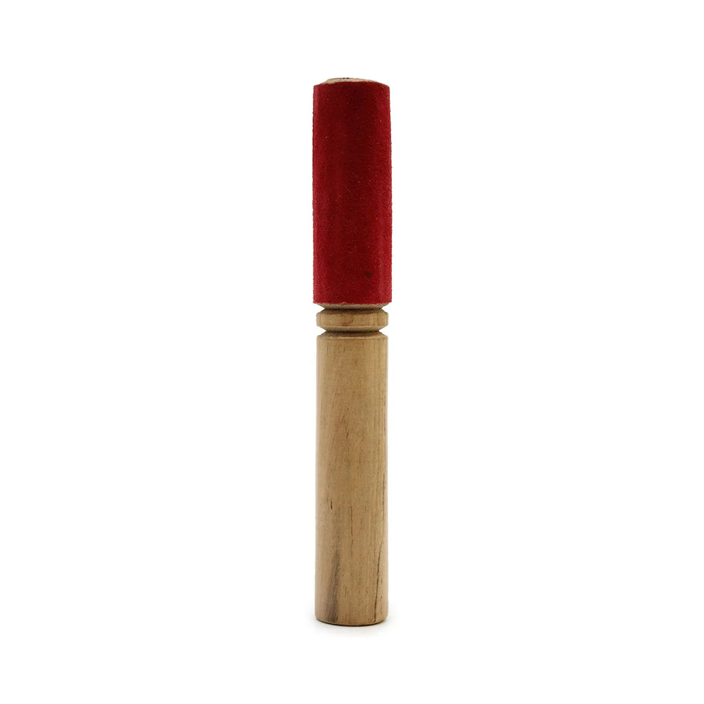 Wooden Singing Bowl Striker with Velvet Sleeve