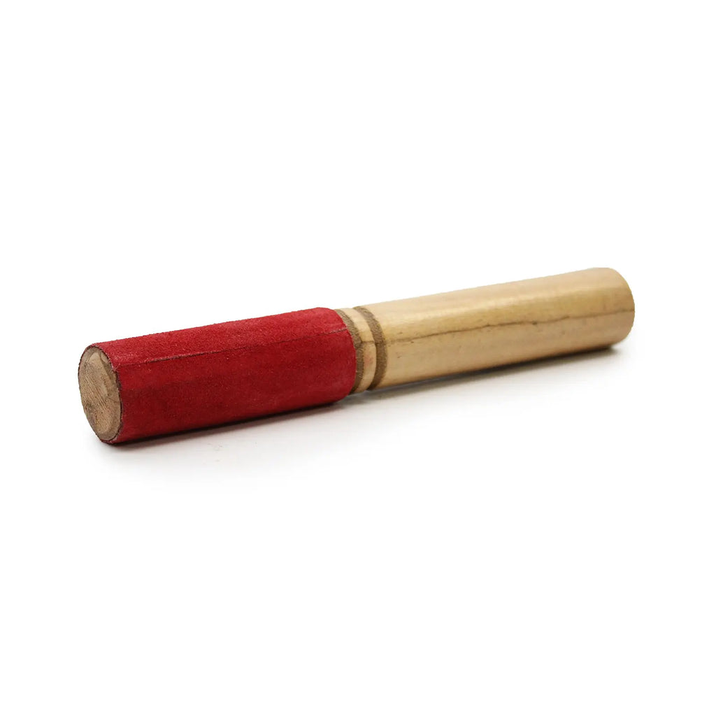 Wooden Singing Bowl Striker with Velvet Sleeve