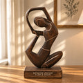 Wooden Yoga Lady Figurines Decorative Statue - Antique - Revolved Pose