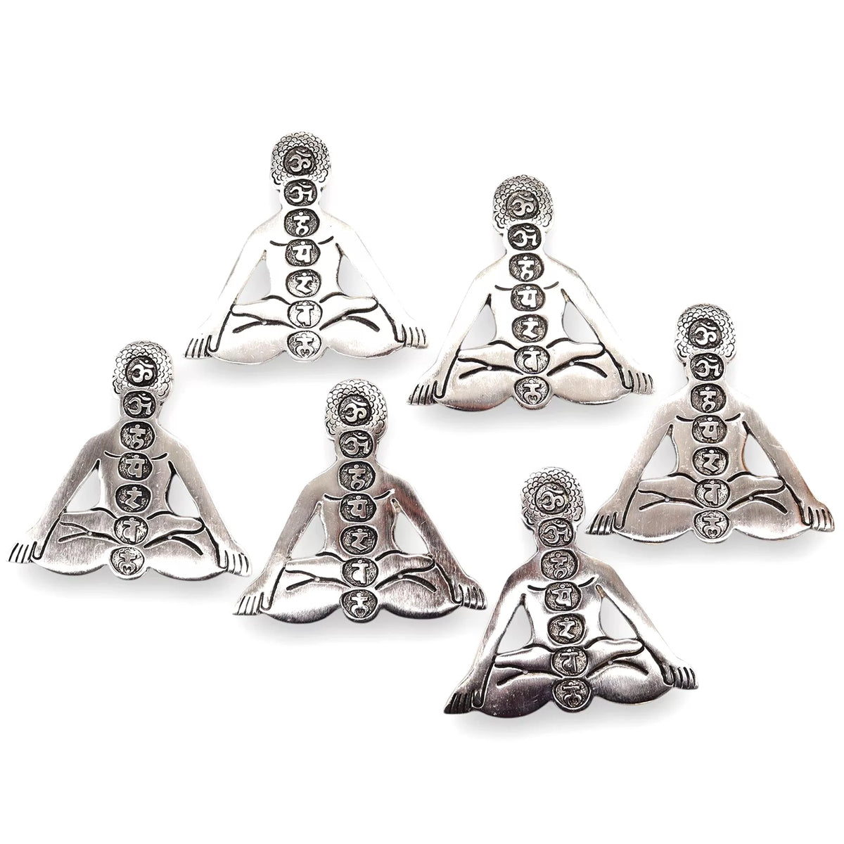 Polished Aluminum Seven Chakra Yoga Incense Holder