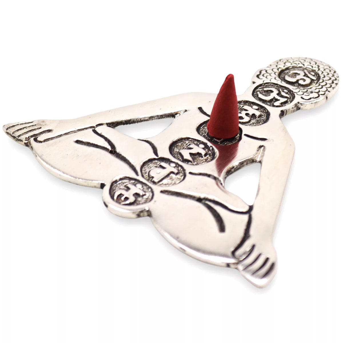 Polished Aluminum Seven Chakra Yoga Incense Holder