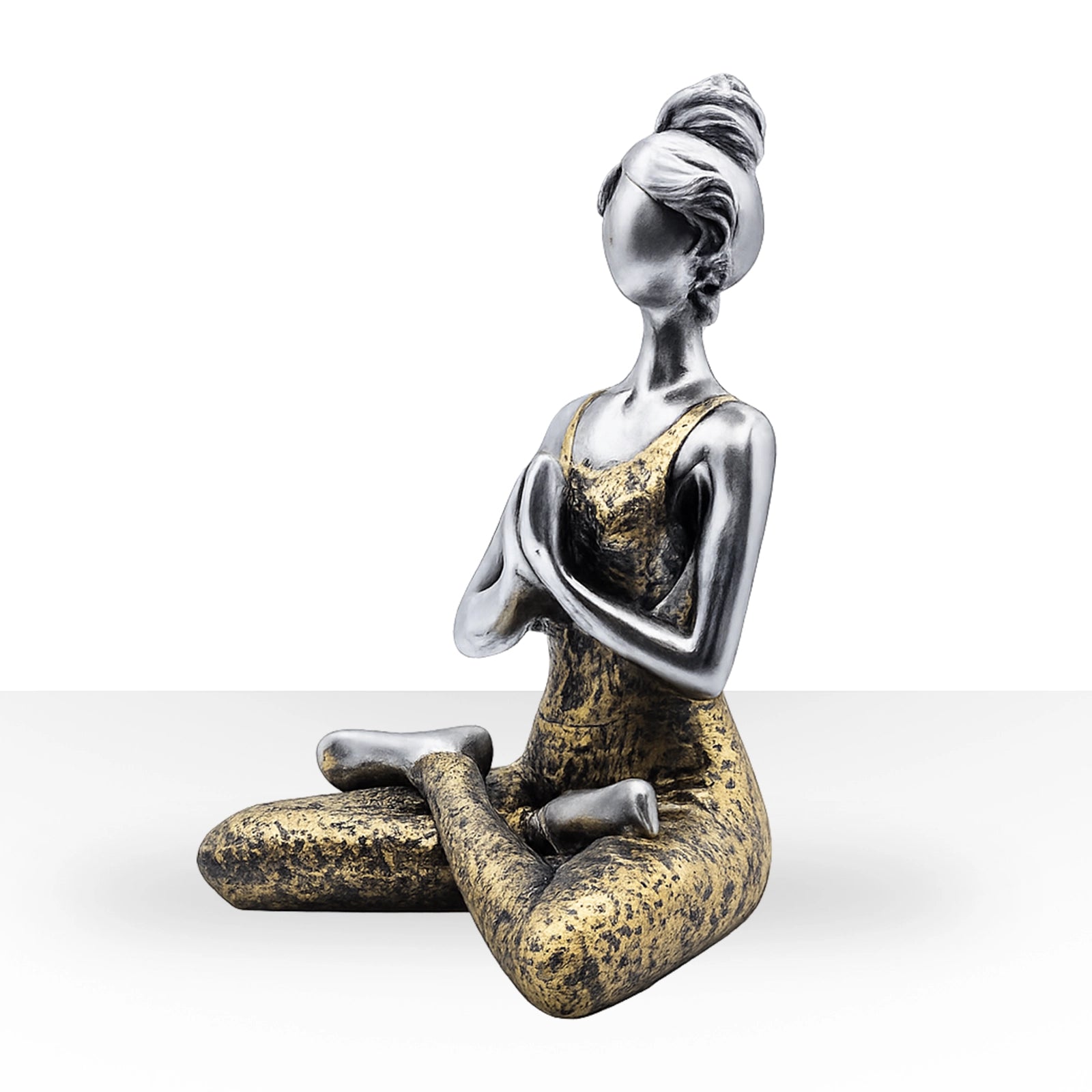 Yoga Lady Figure -  Silver & Gold 24cm