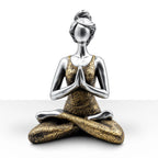 Yoga Lady Figure -  Silver & Gold 24cm