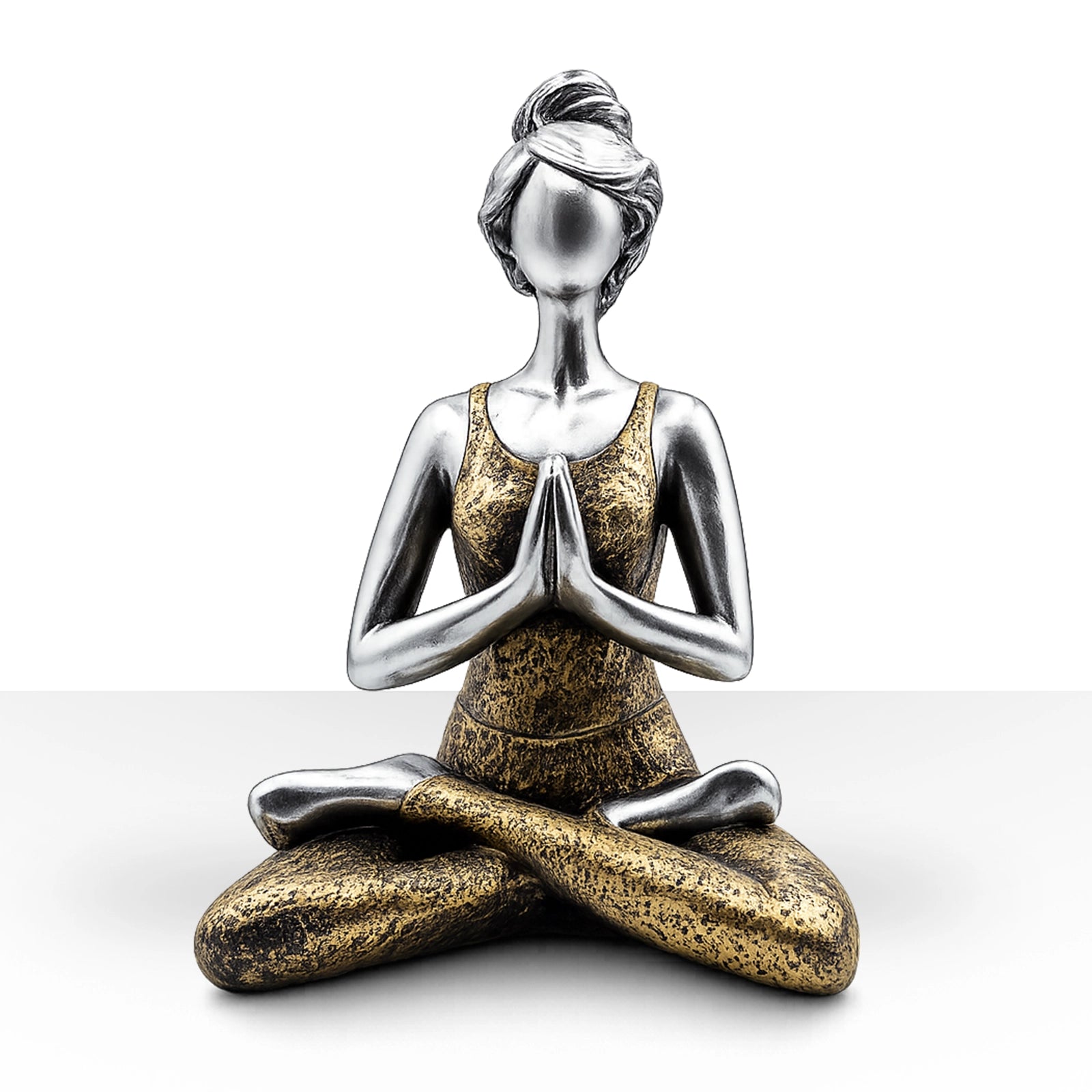 Yoga Lady Figure -  Silver & Gold 24cm