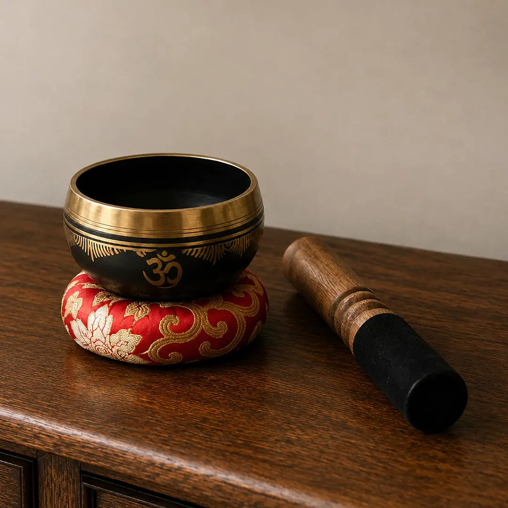 Yoga Om Singing Bowl Gift Set - 9cm