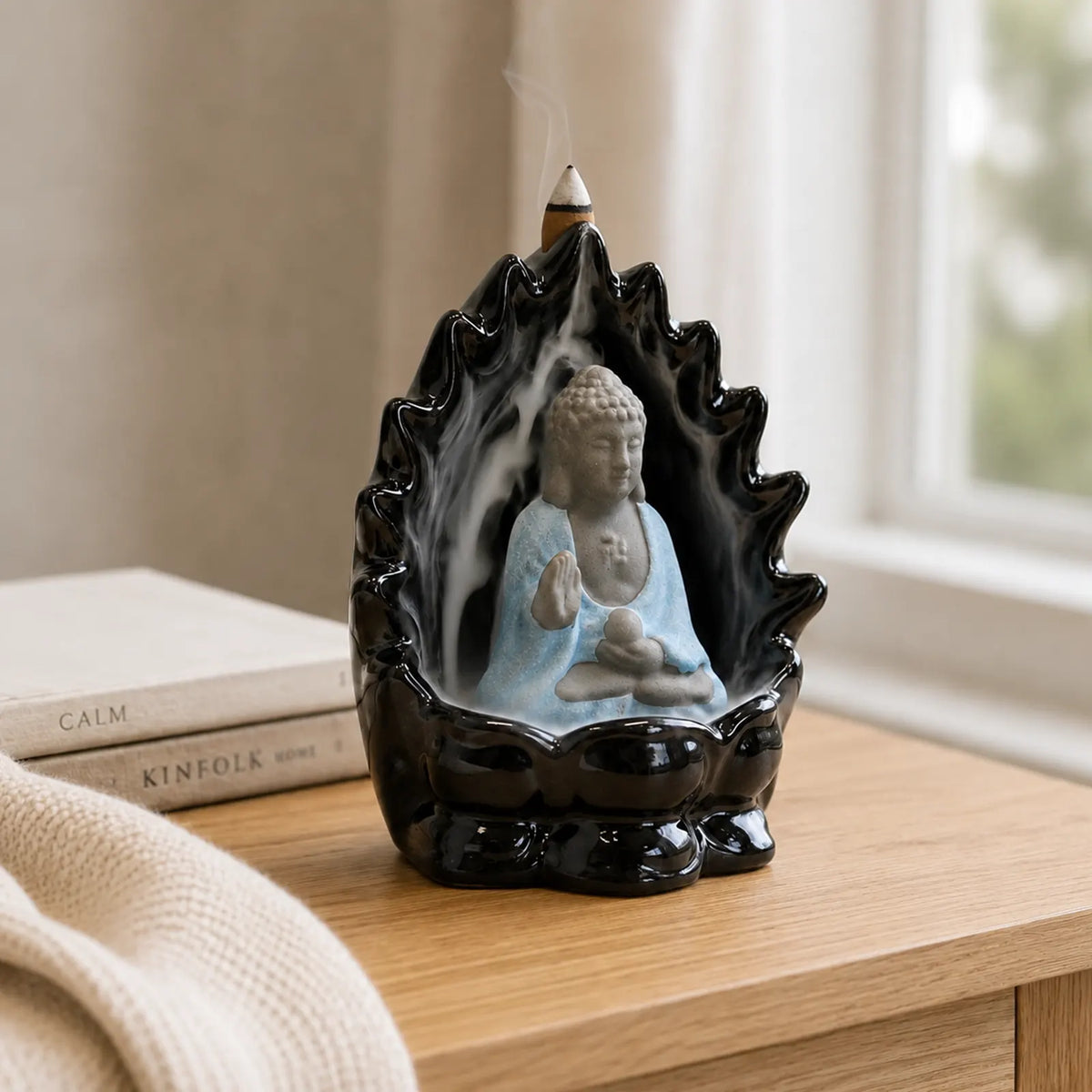 Backflow Incense Burner - Buddha & Lights Tower - 335g