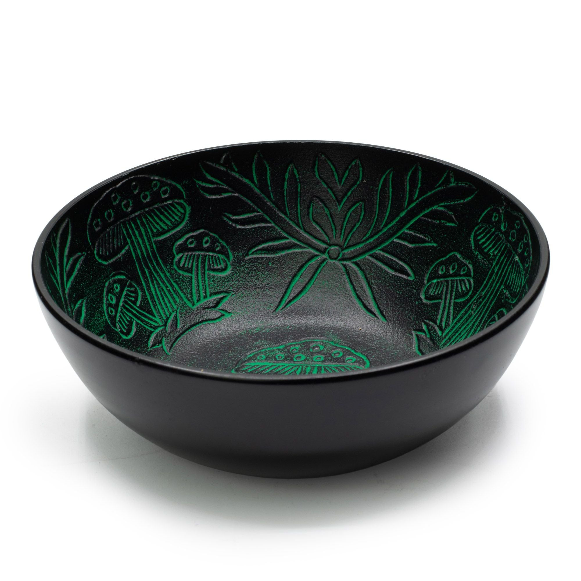 Aluminium Singing Bowl - Magic Mushroom Design - Green 20cm