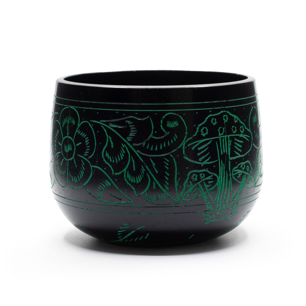 Cauldron Singing Bowl - Magic Mushroom Design - Green 15cm