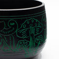 Cauldron Singing Bowl - Magic Mushroom Design - Green 15cm