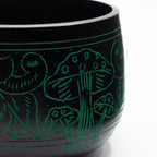 Cauldron Singing Bowl - Magic Mushroom Design - Green 15cm