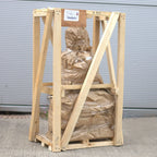Hand Carved Buddha Statue - 80cm Welcome protected in a wooden crate and wrapped in brown paper for safe transport and storage.