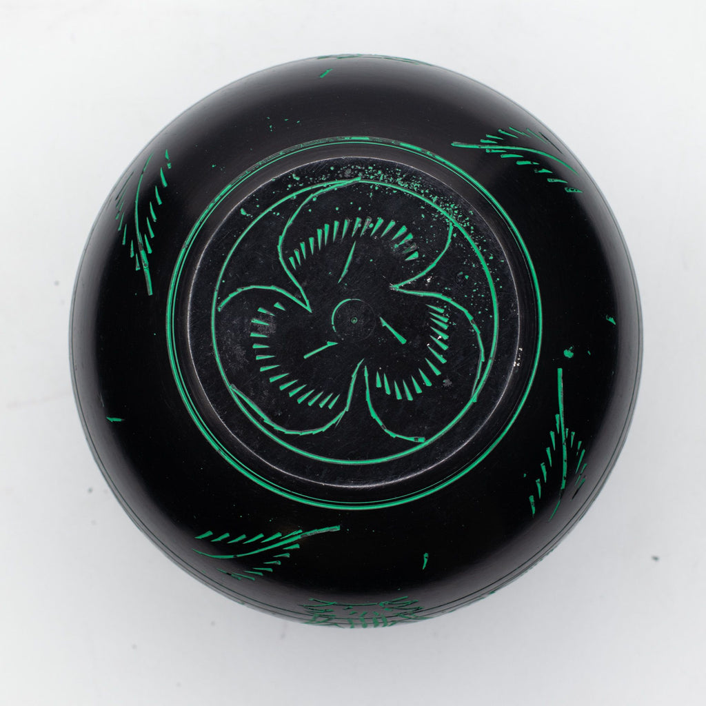 Cauldron Singing Bowl - Magic Mushroom Design - Green 15cm