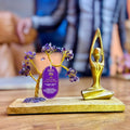 Gemstone Yoga Garden - Sukhasana Pose - Amethyst Tilted Tree with 100 Chipstones