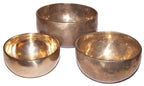 Set of 3 Handmade Brass Tibetan Singing Bowls