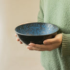Aluminium Singing Bowl - Magic Mushroom Design - Blue 20cm