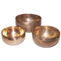 Set of 3 Handmade Brass Tibetan Singing Bowls
