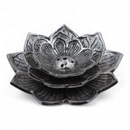 Tri-Flower Lotus Incense Holder - Aluminium