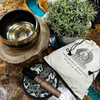 Teachings of Buddha Hand Beaten Engraved Singing Bowl Gift Set - 14cm