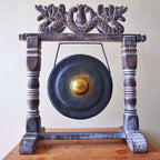 Small Healing Gong in Wooden Stand - 25cm - Black