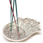 Polished Aluminium Hamsa Incense Holder - Large