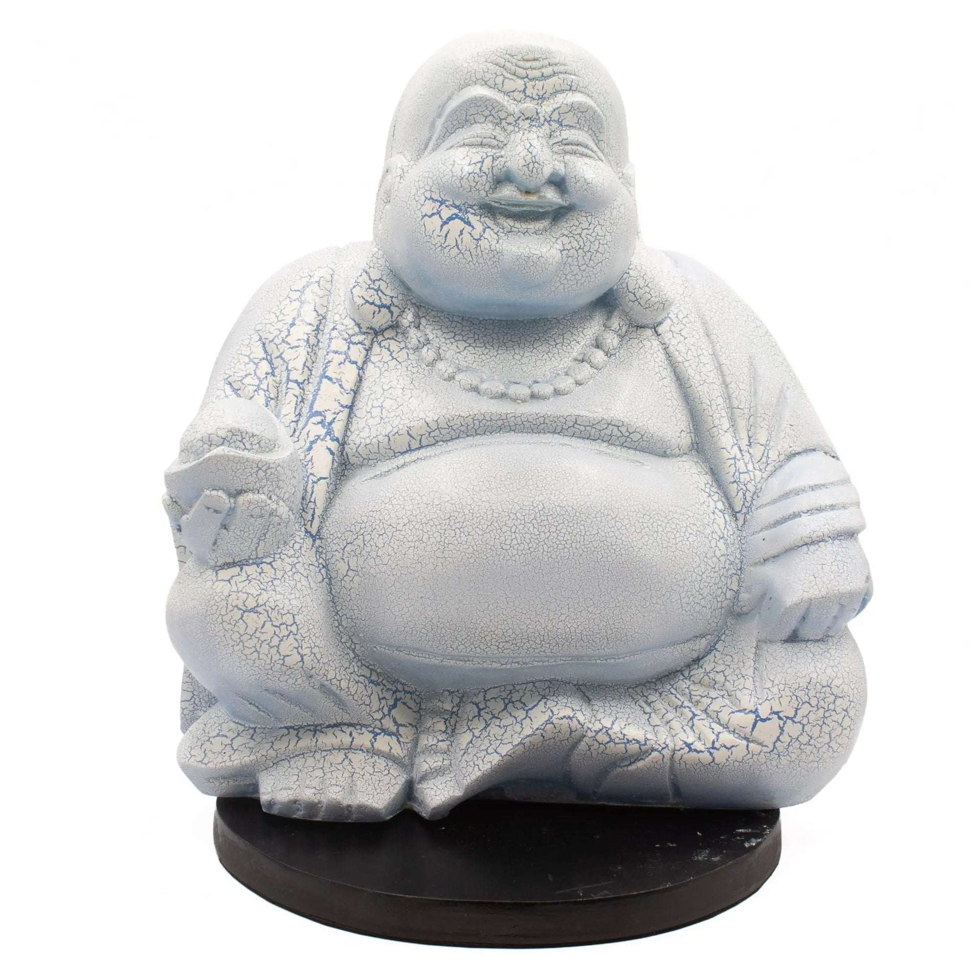 Laughing Buddha Lamp Sky Blue - Elegant Round Stand – Root & Still