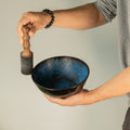 Aluminium Singing Bowl - Magic Mushroom Design - Blue 20cm