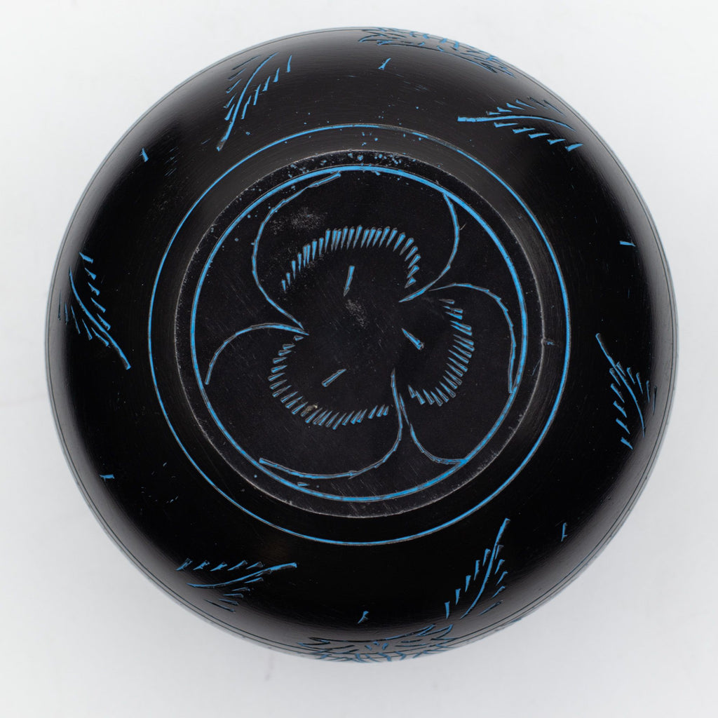 Cauldron Singing Bowl - Magic Mushroom Design - Blue 15cm