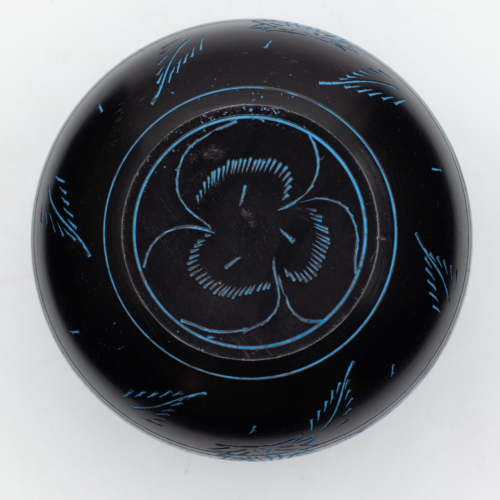 Cauldron Singing Bowl - Magic Mushroom Design - Blue 15cm