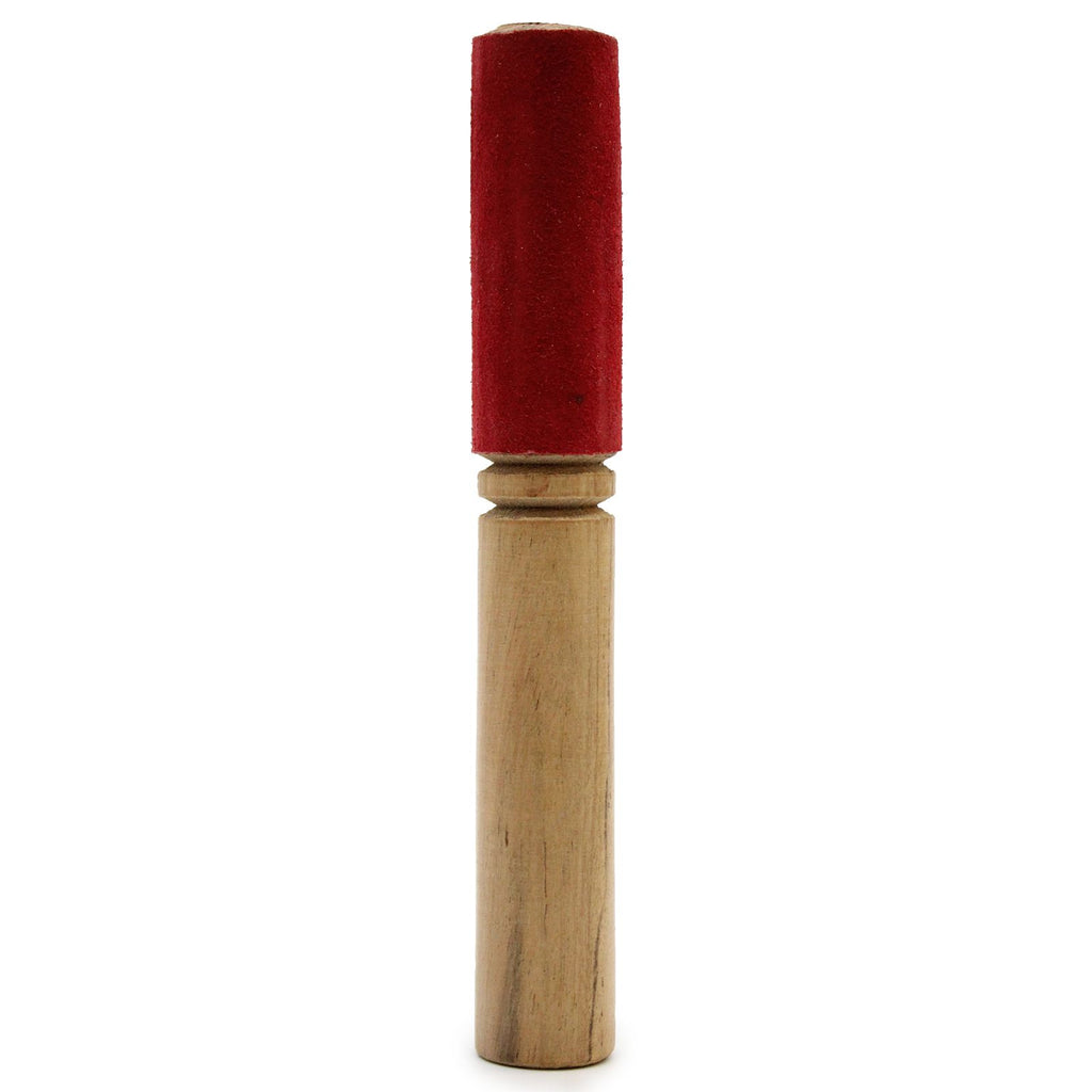Wooden Singing Bowl Striker with Velvet Sleeve