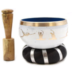 Yoga Moves Tibetan Singing Bowl Set - White and Blue 10.7cm