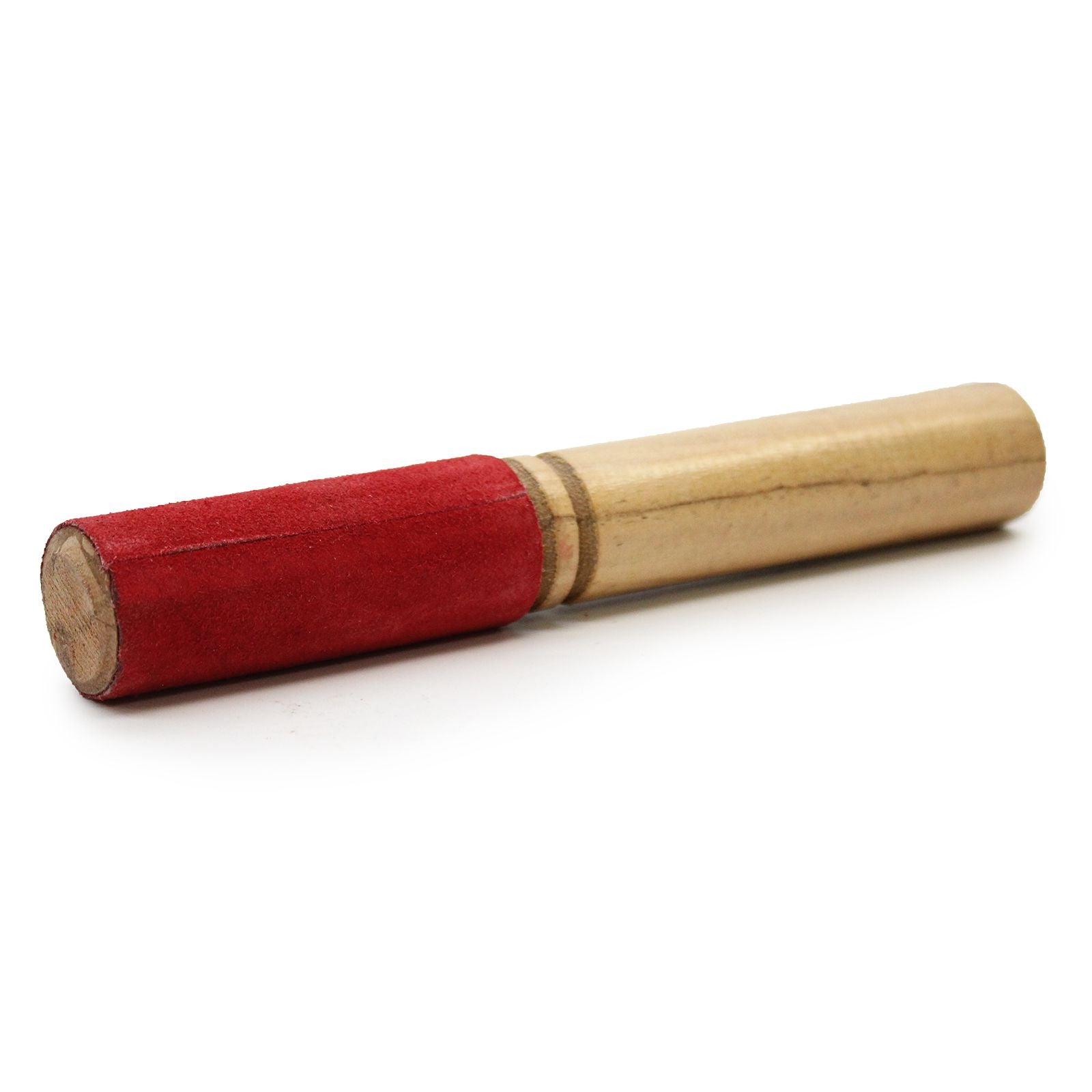 Wooden Singing Bowl Striker with Velvet Sleeve