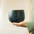Cauldron Singing Bowl - Magic Mushroom Design - Blue 15cm