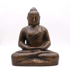 Medium Buddha Classic Antique Gold - 0.5m serene hand carved Buddha statue in antique gold finish, perfect for indoor meditation or Buddha decor accents.
