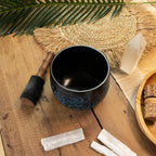 Cauldron Singing Bowl - Magic Mushroom Design - Blue 15cm