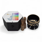 Moon Phase Tibetan Singing Bowl Set - Black 10.7cm
