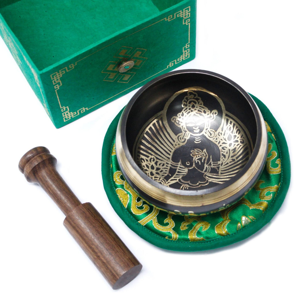 Green Tara Singing Bowl Gift Set - 10cm