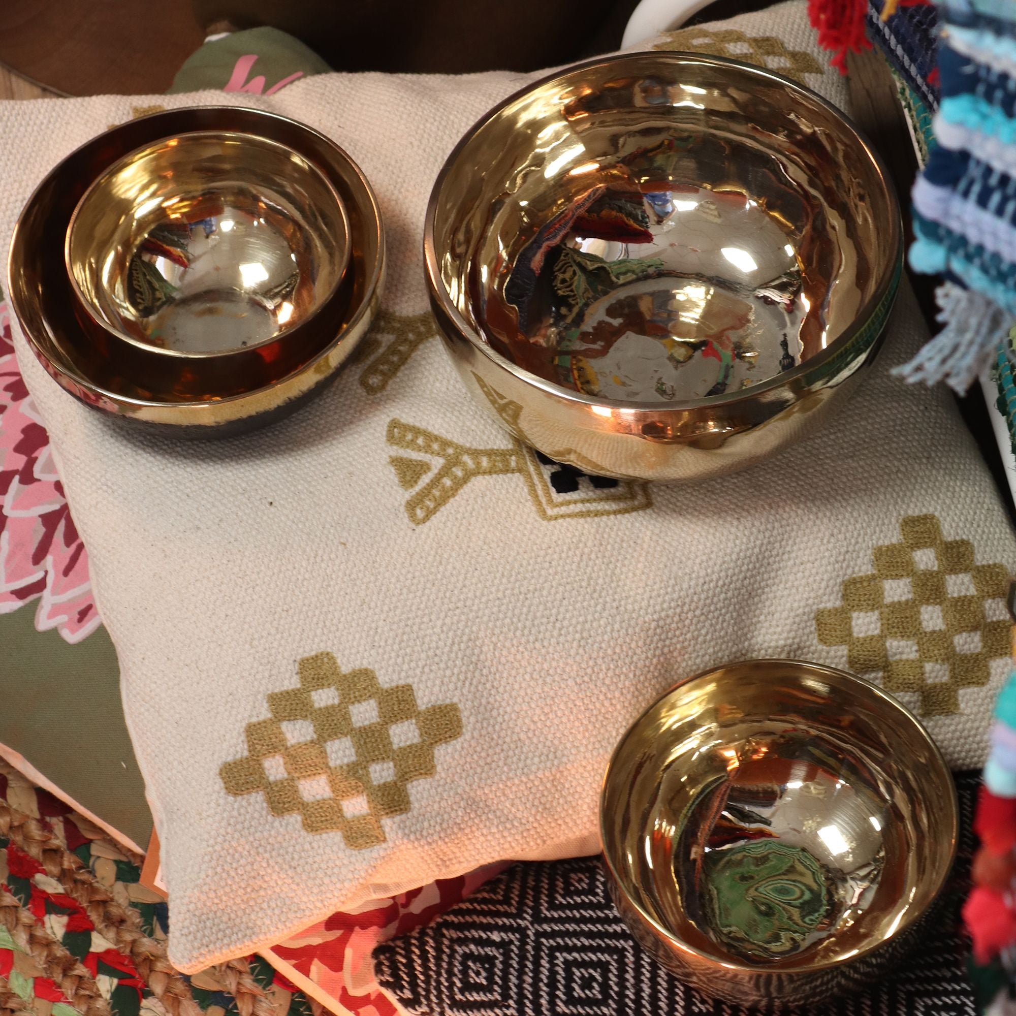 Medium Shining Bell-Metal Handmade Tibetan Singing Bowl - 15cm (approx 750g)