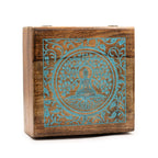 Extra Large Square Wooden Buddha Box 25x25x10cm - Buddha Bodhi Tree