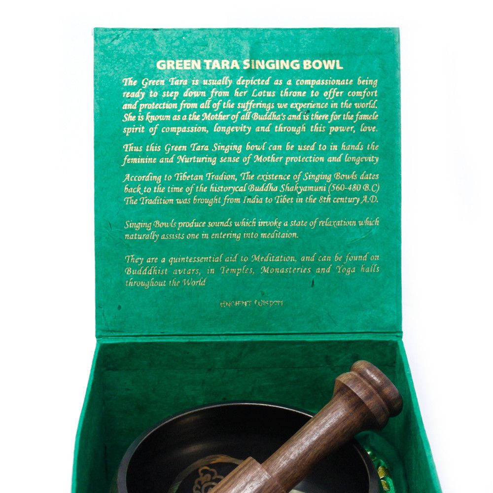 Green Tara Singing Bowl Gift Set - 10cm