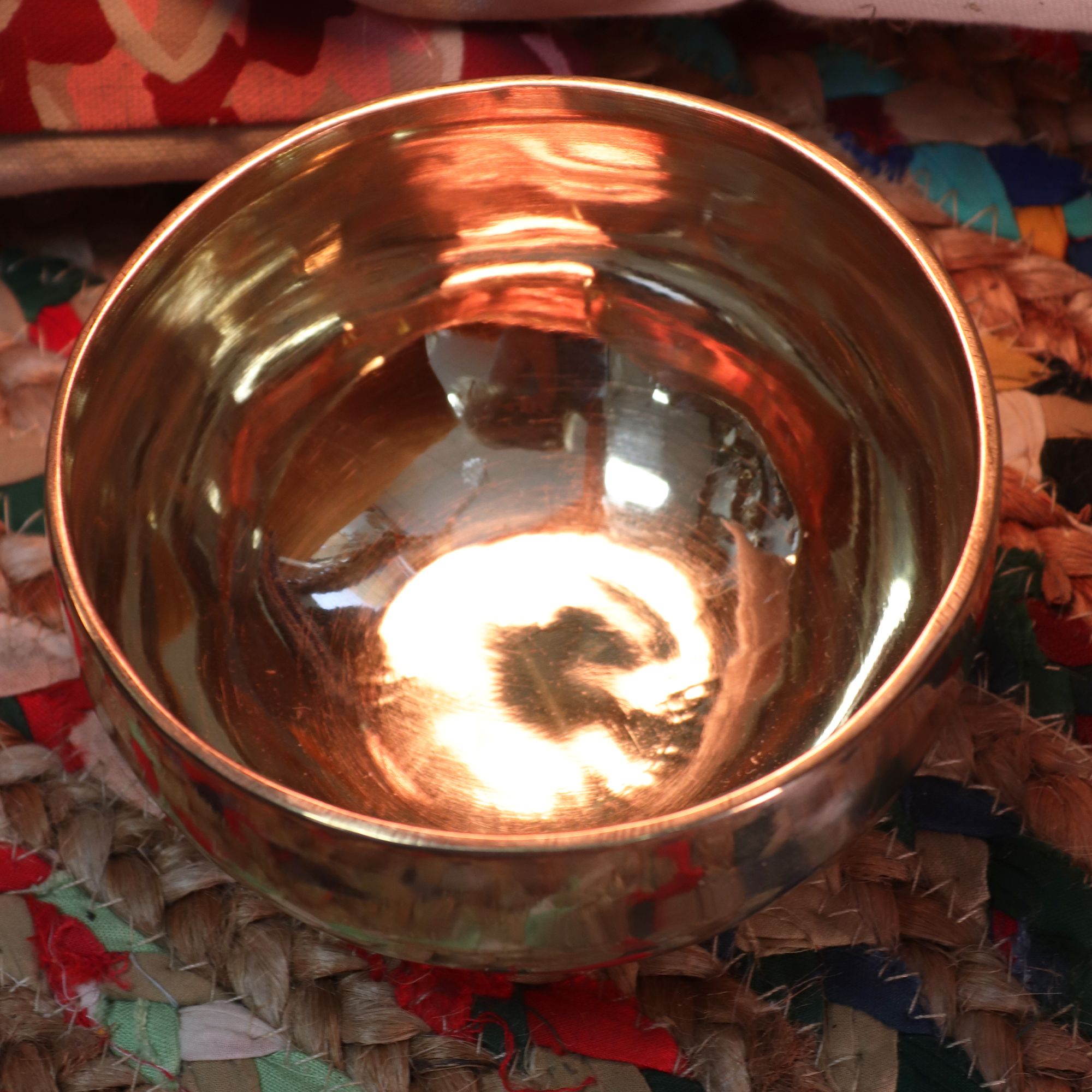 Large Shining Bell-Metal Handmade Tibetan Singing Bowl - 17cm (approx 850g)