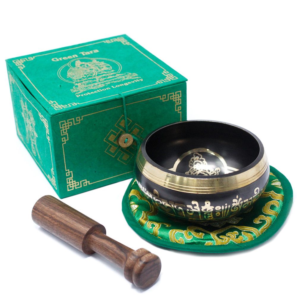 Green Tara Singing Bowl Gift Set - 10cm
