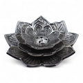 Tri-Flower Lotus Incense Holder - Aluminium