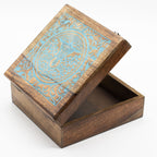Extra Large Square Wooden Buddha Box 25x25x10cm - Buddha Bodhi Tree
